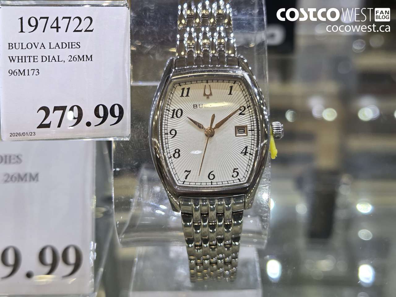 1974722 BULOVA LADIES WHITE DIAL, 26MM 96M173 $279.99