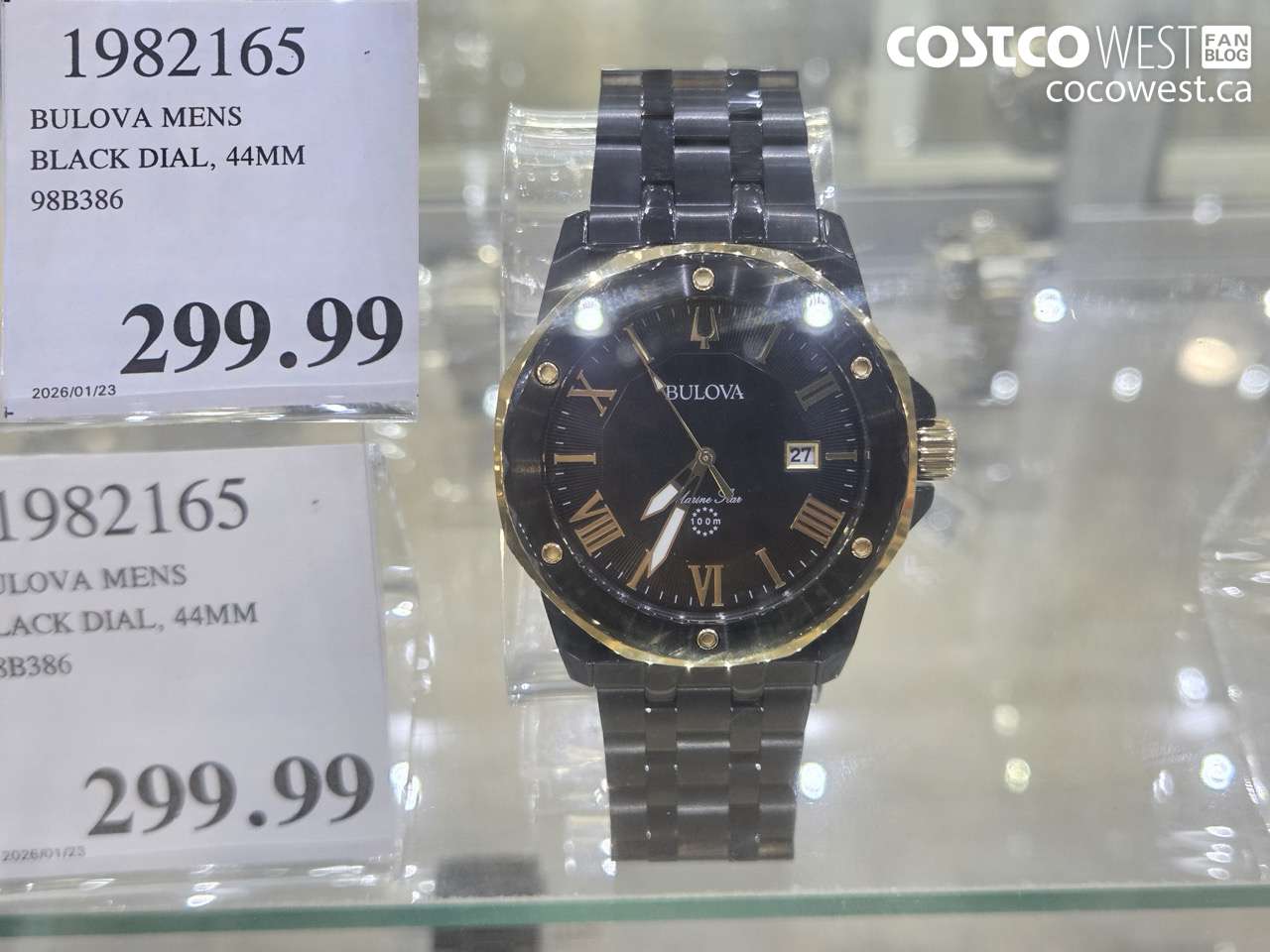 1982165 BULOVA MENS BLACK DIAL, 44MM 98B386 $299.99