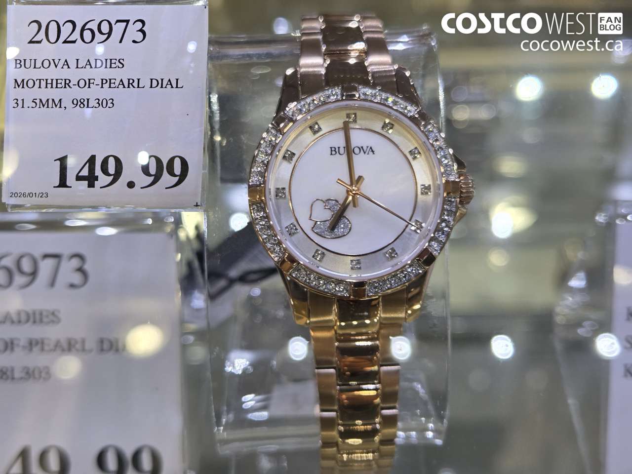 2026973 Bulova Ladies Mother-of-Pearl Dial 31.5MM, 98L303 $149.99