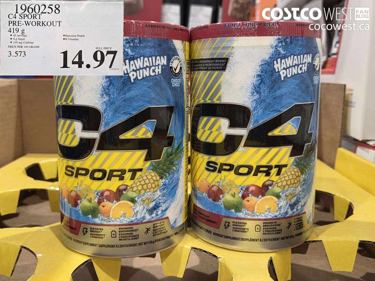 1960258 C4 SPORT PRE-WORKOUT 419 G $14.97