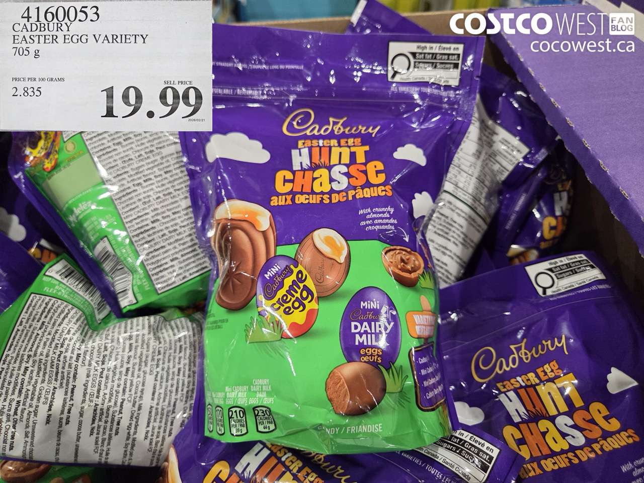 4160053 CADBURY EASTER EGG VARIETY 705 G $19.99