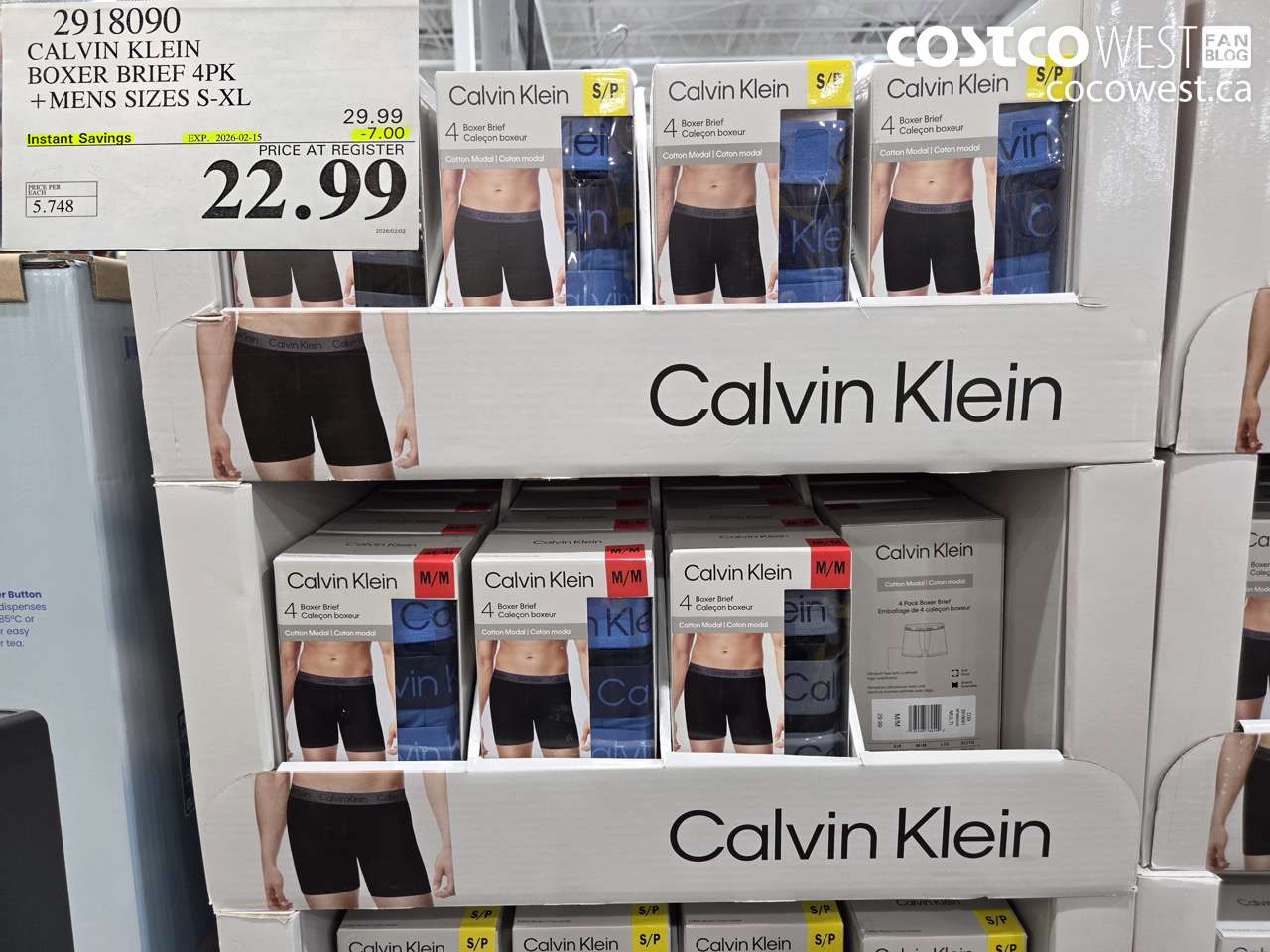 2918090 CALVIN KLEIN BOXER BRIEF 4PK MENS SIZES S-XL ($7.00 INSTANT SAVINGS EXPIRES ON 2026-02-15) $22.99