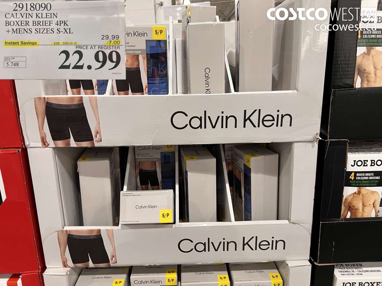 2918090 CALVIN KLEIN BOXER BRIEF 4PK +MENS SIZES S-XL ($7.00 INSTANT SAVINGS EXPIRES ON 2026-02-15) $22.99