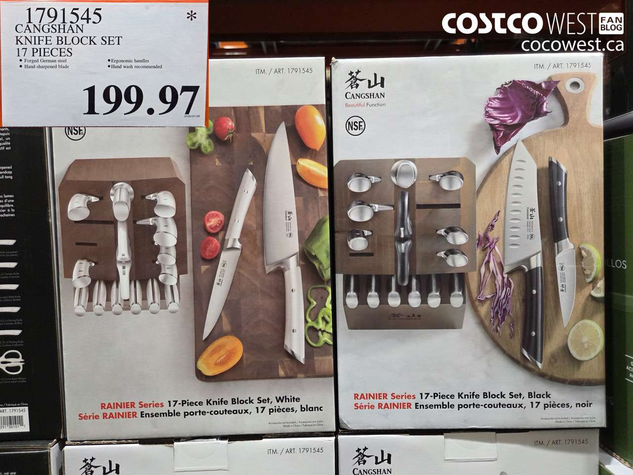 1791545 CANGSHAN KNIFE BLOCK SET 17 PIECES $199.97