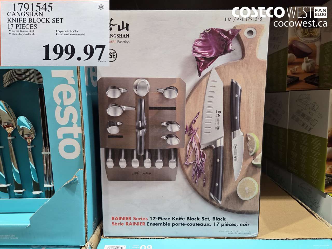 1791545 CANGSHAN KNIFE BLOCK SET 17 PIECES $199.97