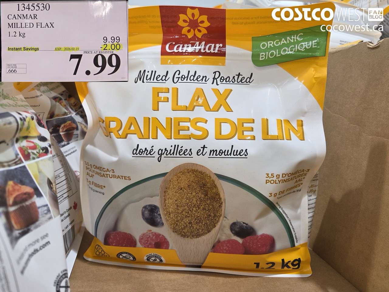 1345530 CANMAR MILLED FLAX 1.2 kg ($2.00 INSTANT SAVINGS EXPIRES ON 2026-02-15) $7.99