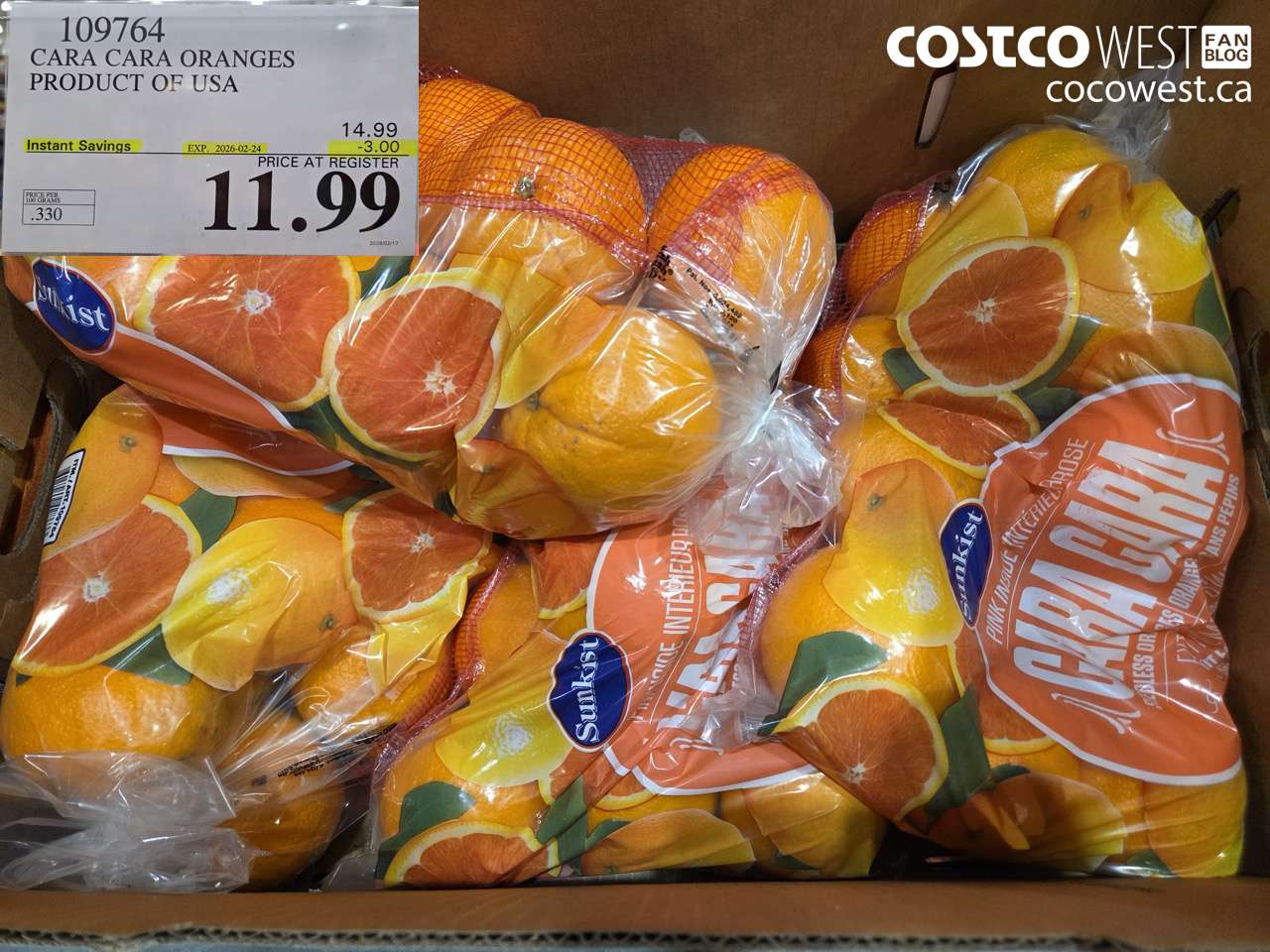 109764 CARA CARA ORANGES PRODUCT OF USA ($3.00 INSTANT SAVINGS EXPIRES ON 2026-02-24) $11.99