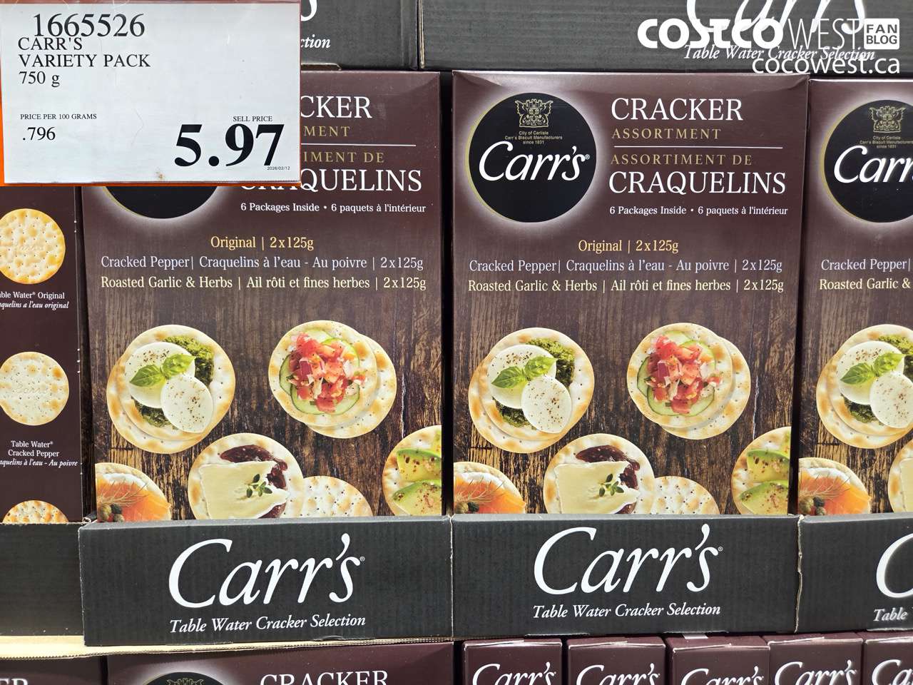 1665526 CARR'S VARIETY PACK 750 g $5.97
