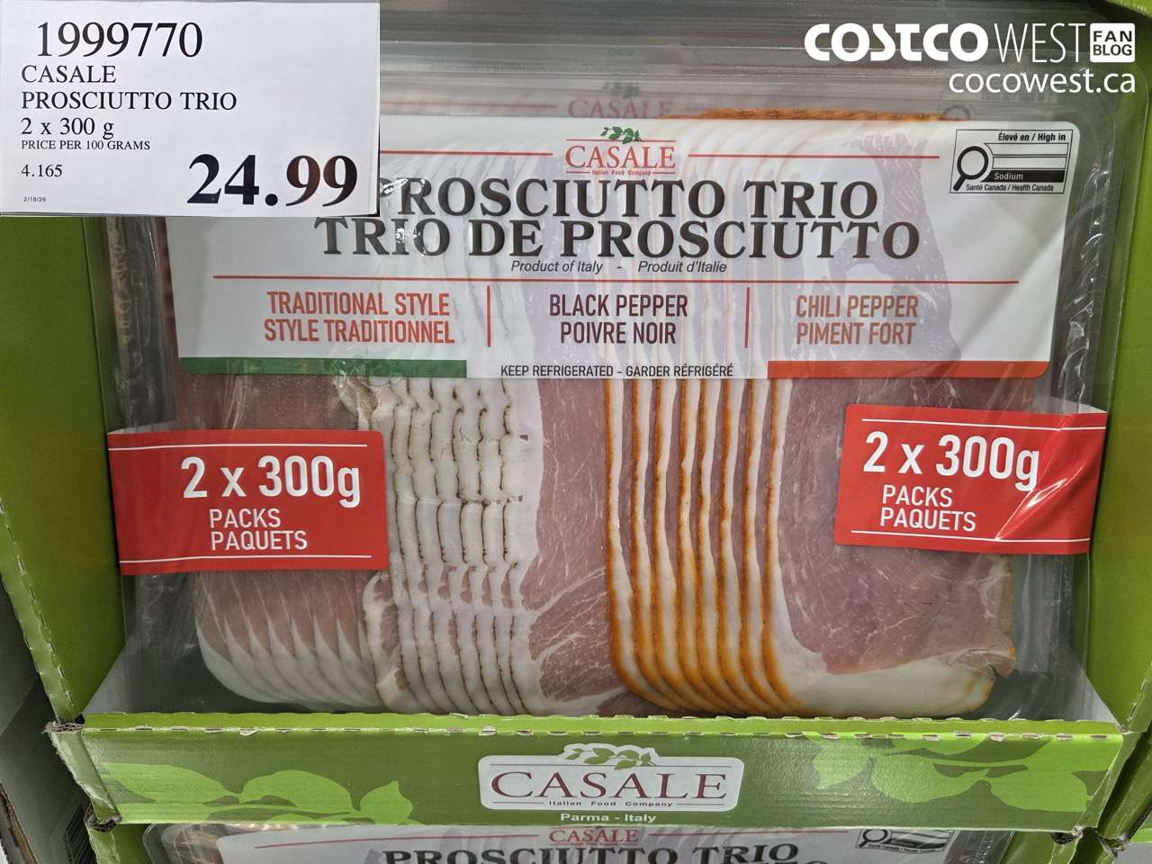 19997770 CASALE PROSCIUTTO TRIO 2 X 300 G $24.99