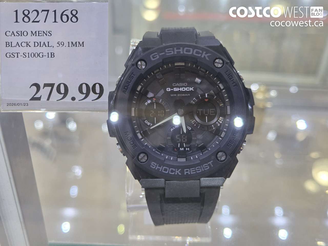 1827168 CASIO MENS BLACK DIAL, 59.1MM GST-S100G-1B $279.99
