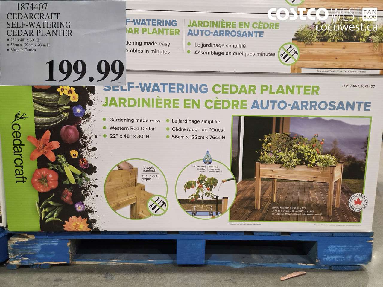 1874407 CEDARCRAFT SELF-WATERING CEDAR PLANTER $199.99