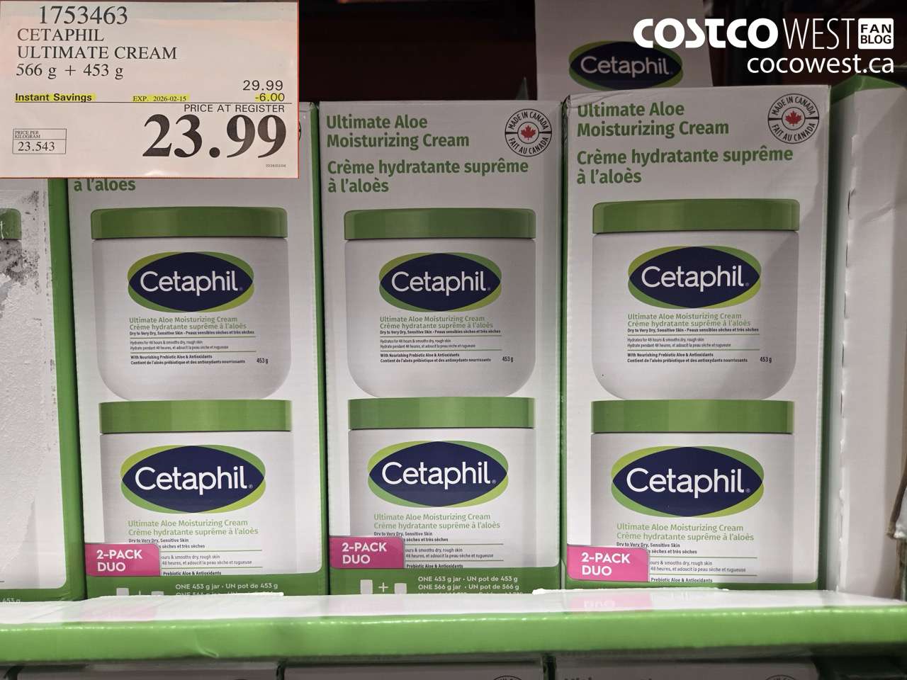 1753463 CETAPHIL ULTIMATE CREAM 566 g + 453 g ($6.00 INSTANT SAVINGS EXPIRES ON 2026-02-15) $23.99