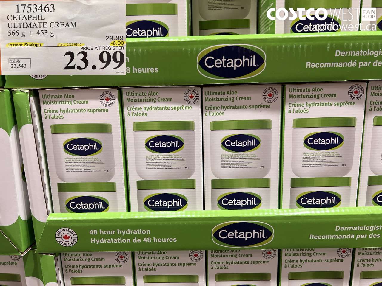 1753463 CETAPHIL ULTIMATE CREAM 566 g + 453 g ($6.00 INSTANT SAVINGS EXPIRES ON 2026-02-15) $23.99