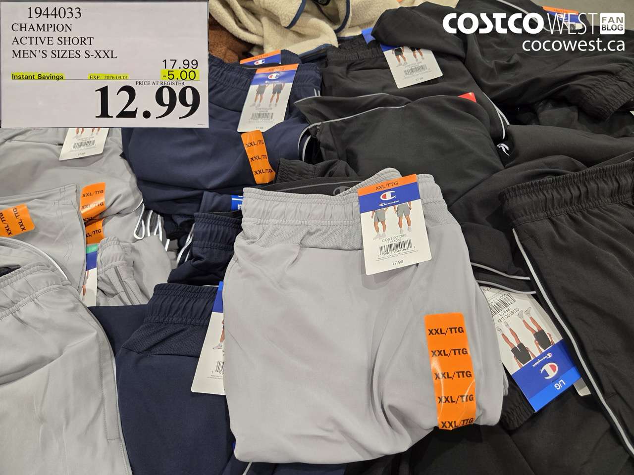 1944033 CHAMPION ACTIVE SHORT MEN'S SIZES S-XXL ($5.00 INSTANT SAVINGS EXPIRES ON 2026-03-01) $12.99