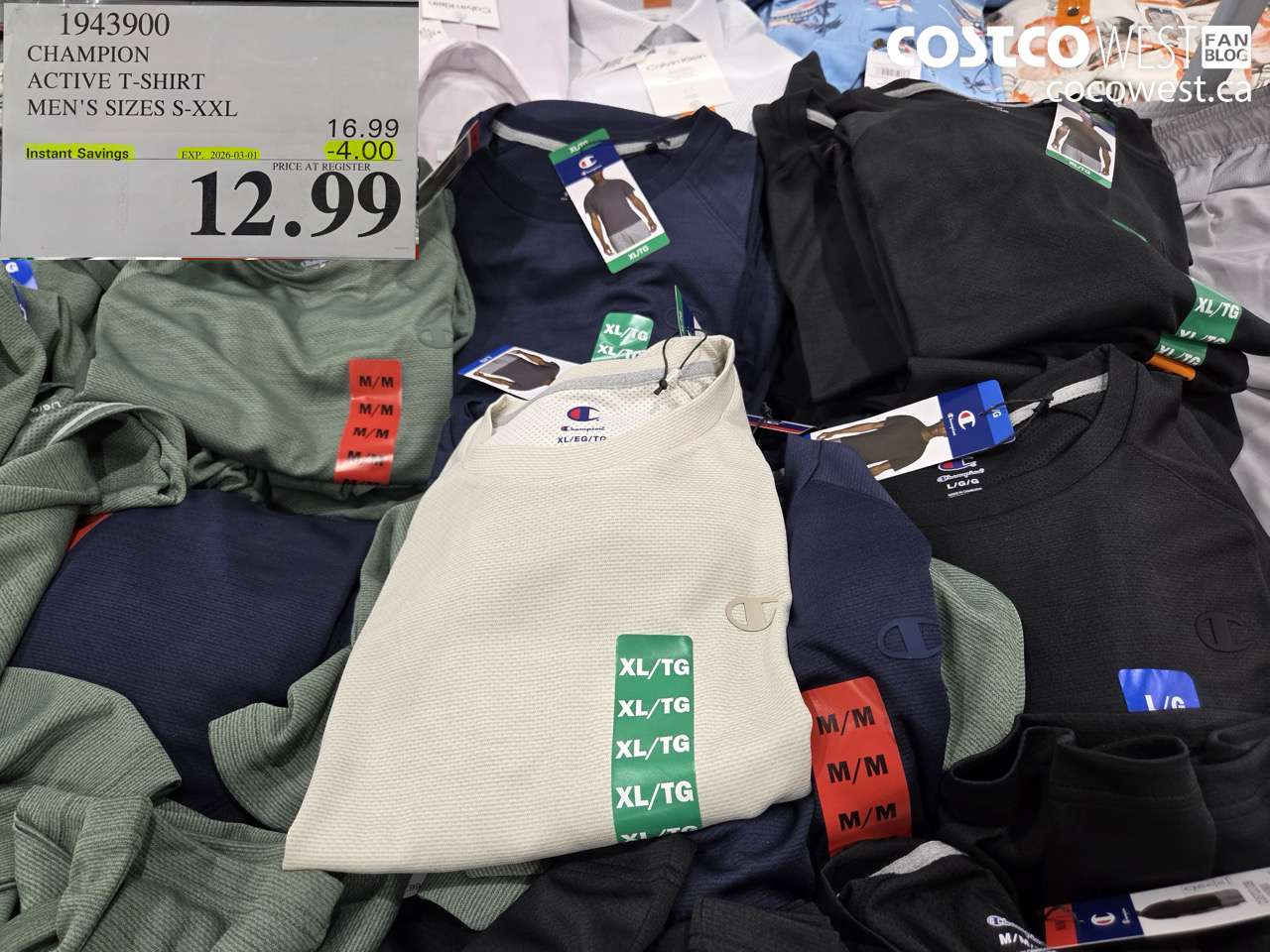 1943900 CHAMPION ACTIVE T-SHIRT MEN'S SIZES S-XXL ($4.00 INSTANT SAVINGS EXPIRES ON 2026-03-01) $12.99