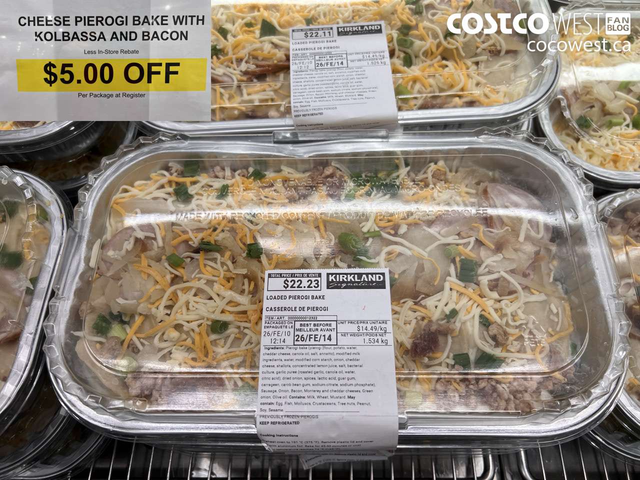 12322 CHEESE PIEROGI BAKE WITH KOLBASSA AND BACON ($5.00 INSTANT SAVINGS)