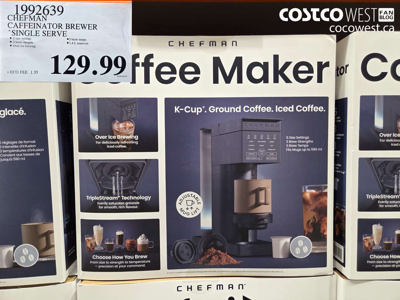 1992639 CHEFMAN CAFFEINATOR BREWER 'SINGLE SERVE' $129.99