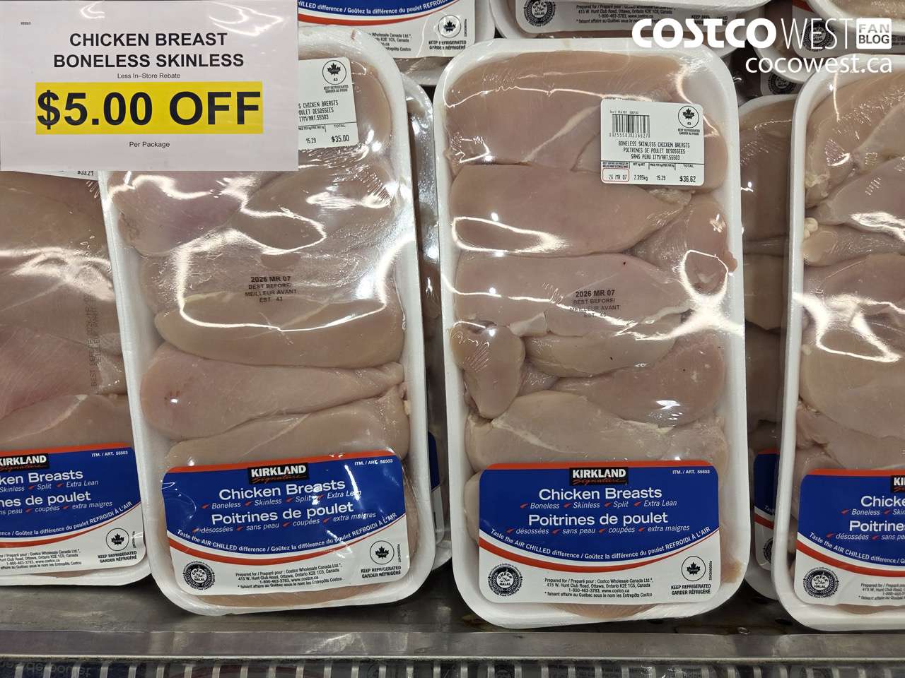 55503 CHICKEN BREAST BONELESS SKINLESS ($5.00 INSTANT SAVINGS)