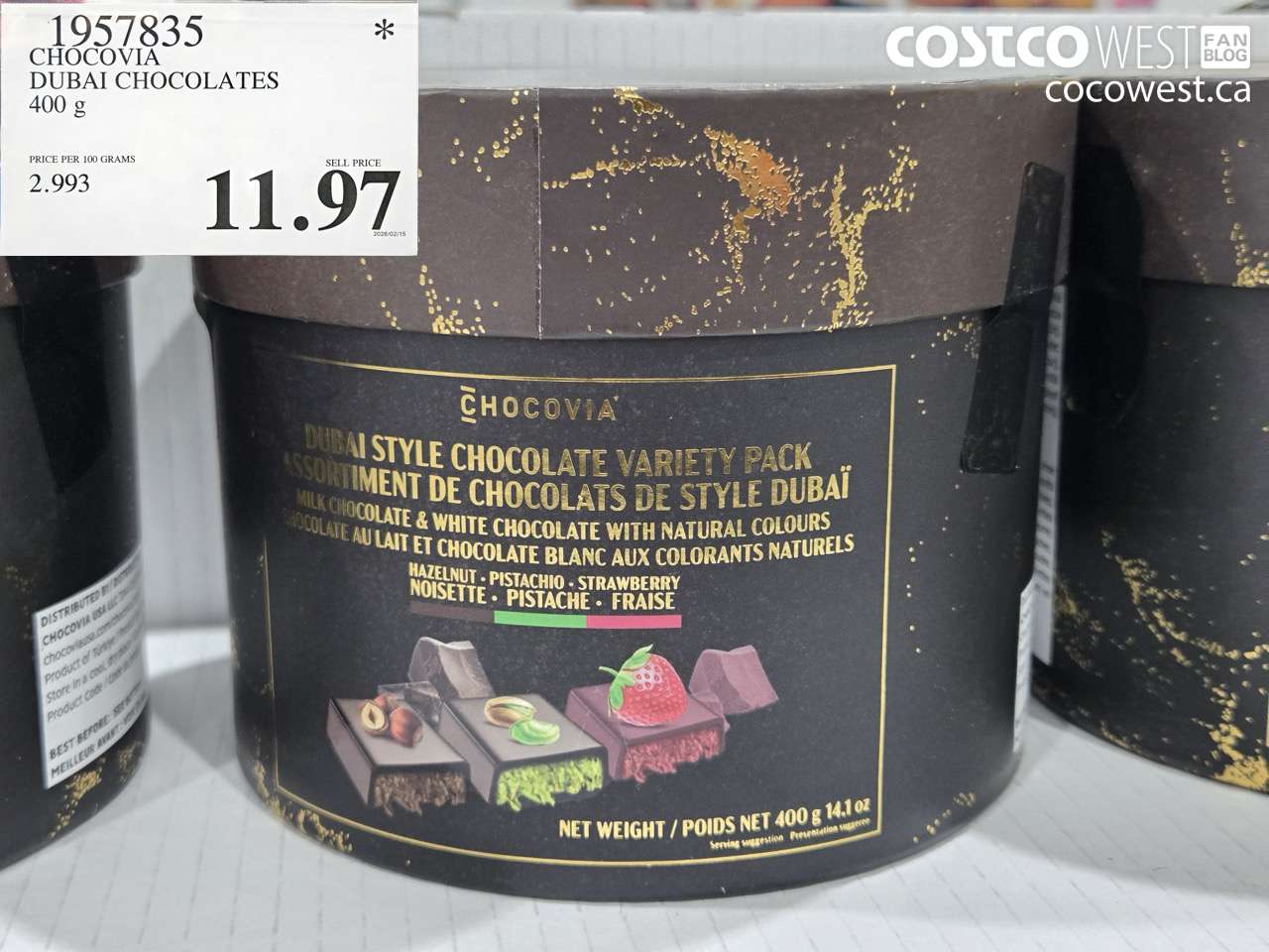 1957835 CHOCOVIA DUBAI CHOCOLATES 400 g $11.97