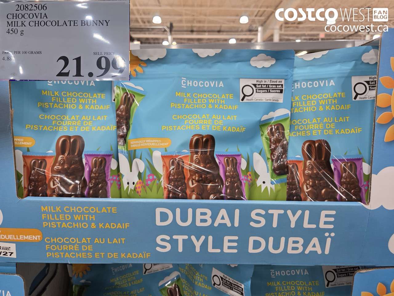 2082506 CHOCOVIA MILK CHOCOLATE BUNNY 450G $21.99