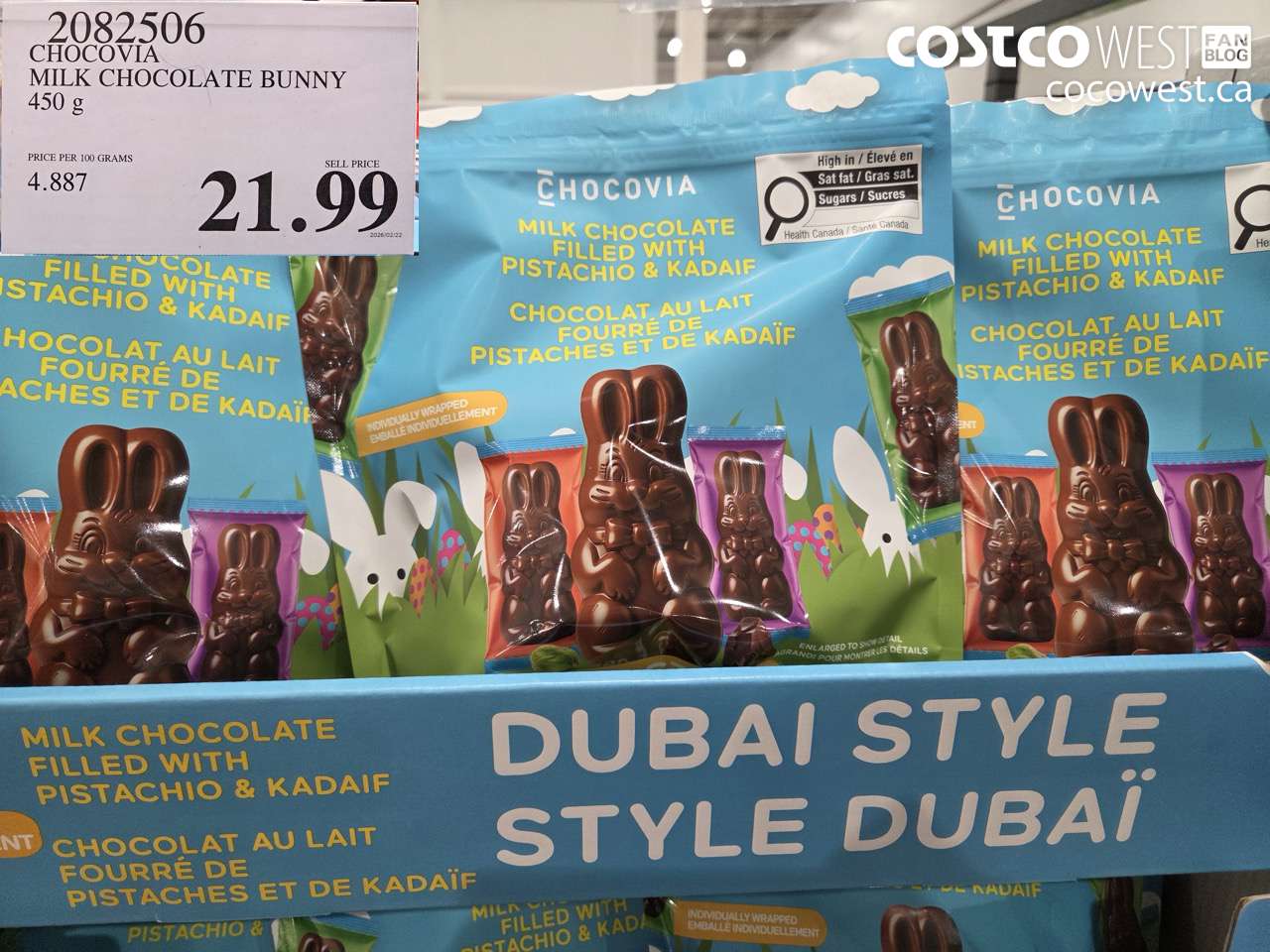 2082506 CHOCOVIA MILK CHOCOLATE BUNNY 450 G $21.99