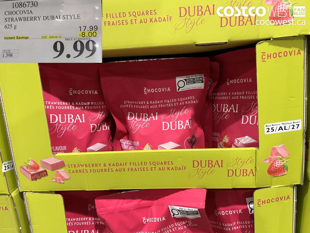 1086730 CHOCOVIA STRAWBERRY DUBAI STYLE ($8.00 INSTANT SAVINGS EXPIRES ON 2026-02-15) $9.99