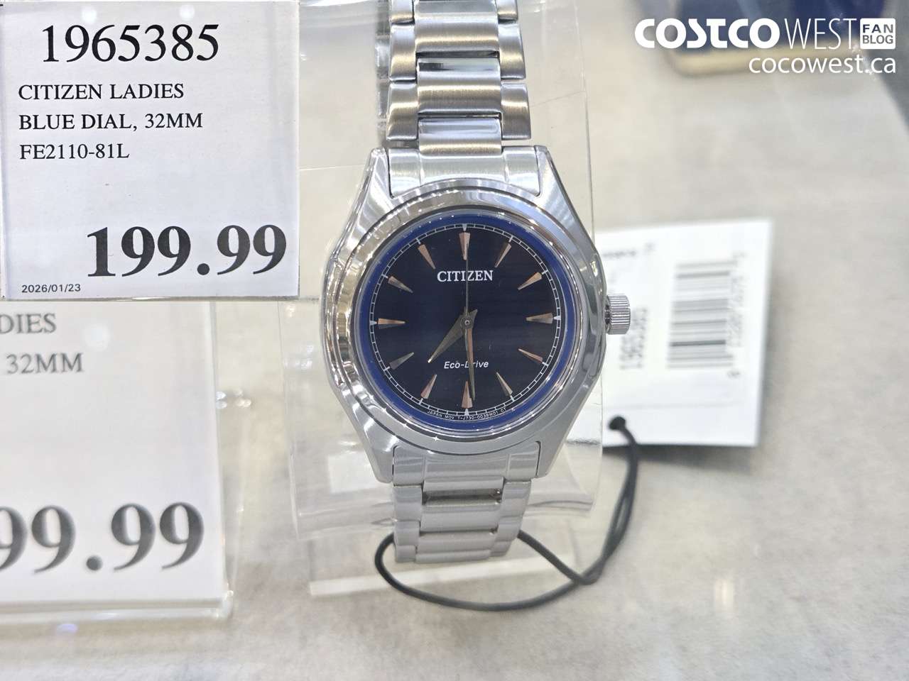 1965385 CITIZEN LADIES BLUE DIAL, 32MM FE2110-81L $199.99