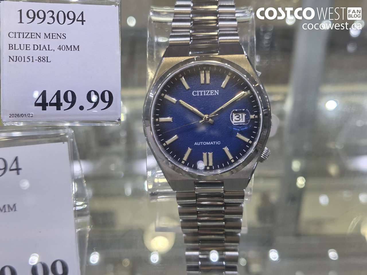 1993094 CITIZEN MENS BLUE DIAL, 40MM NJ0151-88L $449.99