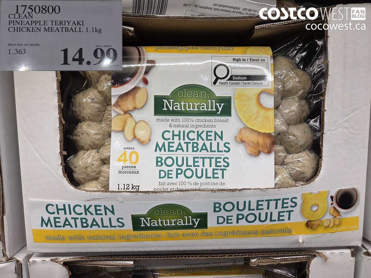 1750800 CLEAN PINEAPPLE TERIYAKI CHICKEN MEATBALL 1.1kg $14.99