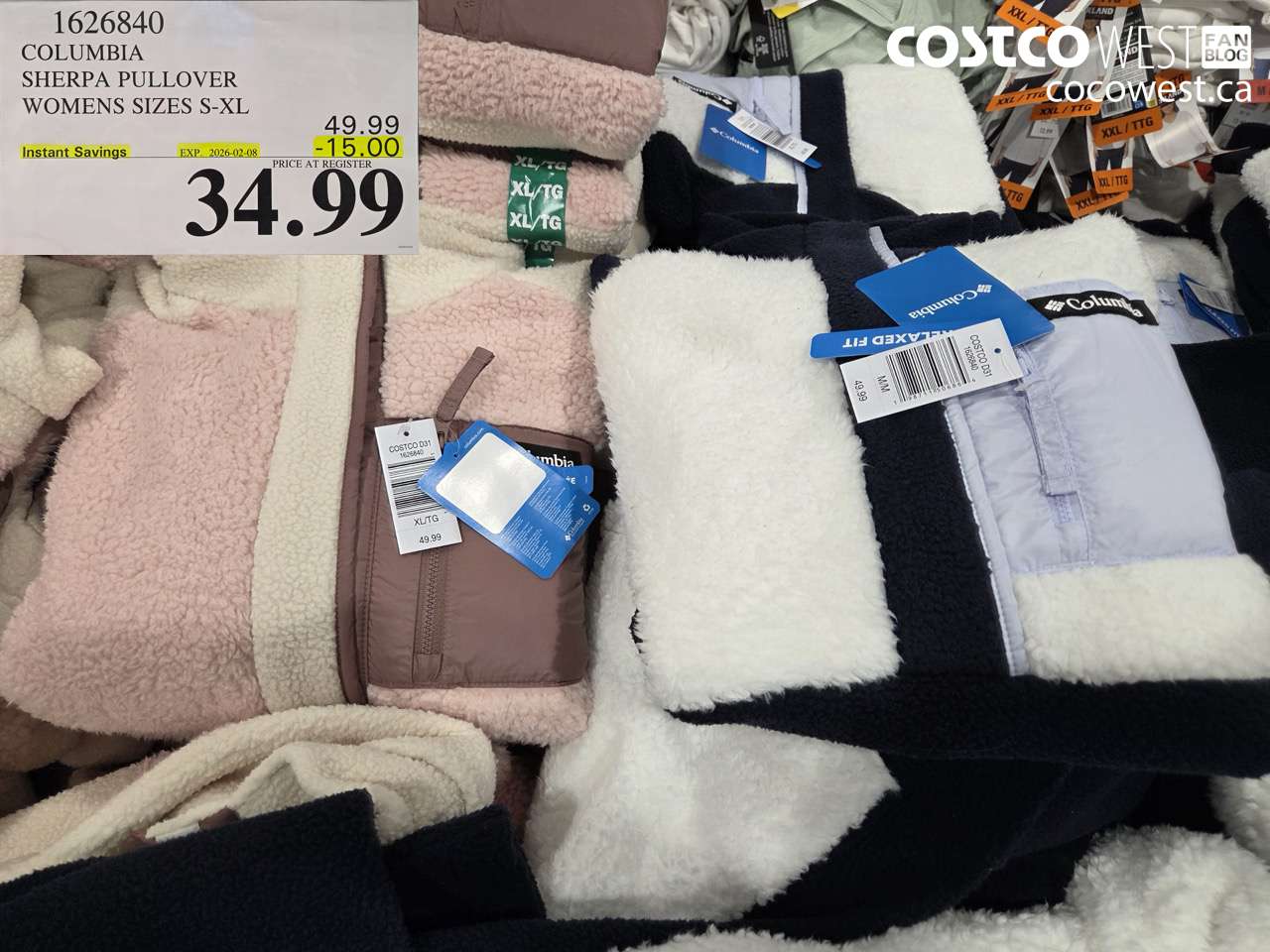 1626840 COLUMBIA SHERPA PULLOVER WOMENS SIZES S-XL ($15.00 INSTANT SAVINGS EXPIRES ON 2026-02-08) $34.99