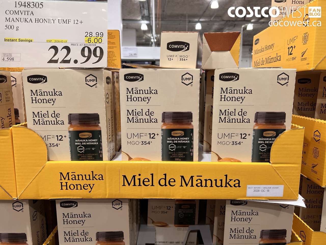 1948305 COMVITA MANUKA HONEY UMF 12+ 500 g ($6.00 INSTANT SAVINGS EXPIRES ON 2026-02-15) $22.99