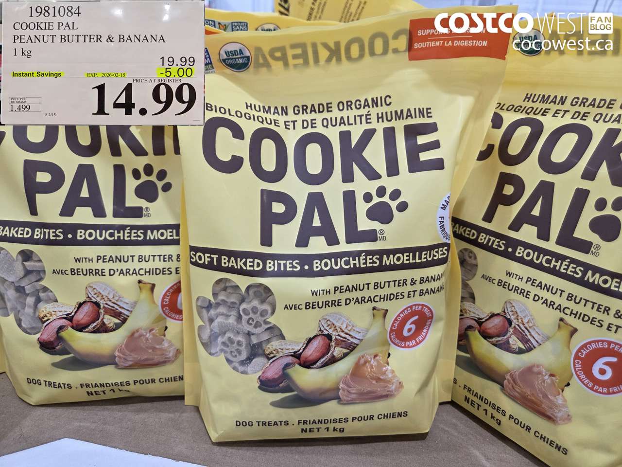 1981084 COOKIE PAL PEANUT BUTTER & BANANA 1KG ($5.00 INSTANT SAVINGS EXPIRES ON 2026-02-15) $14.99