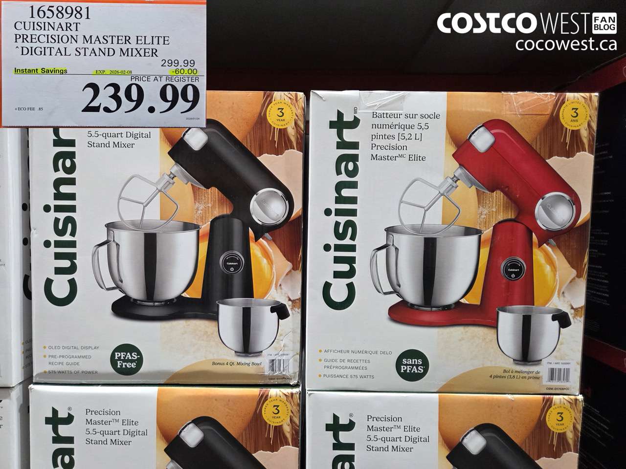 1658981 CUISINART PRECISION MASTER DIGITAL STAND MIXER ($60.00 INSTANT SAVINGS EXPIRES ON 2026-02-08) $239.99