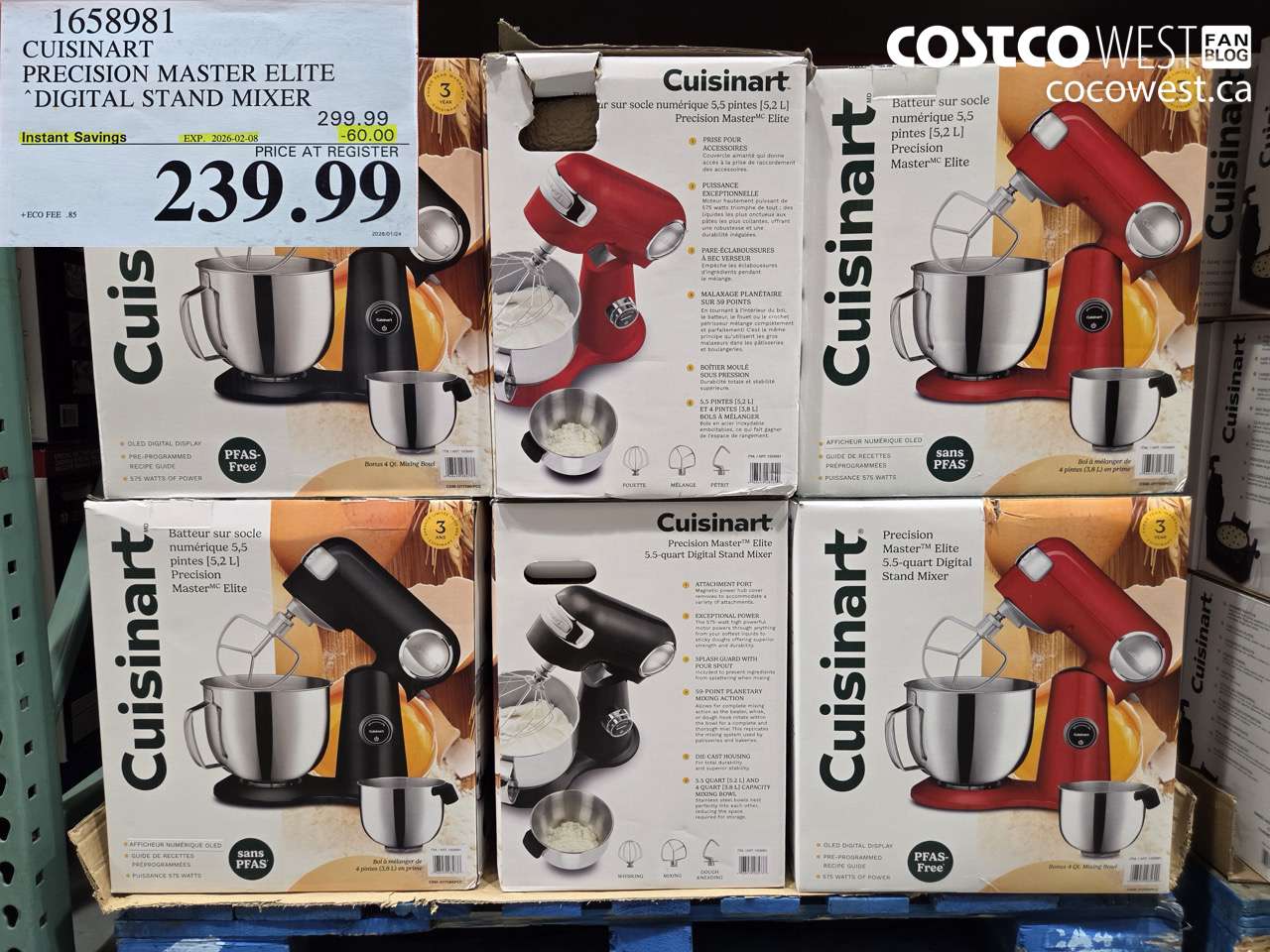 1658981 CUISINART PRECISION MASTER ELITE DIGITAL STAND MIXER ($60.00 INSTANT SAVINGS EXPIRES ON 2026-02-08) $239.99