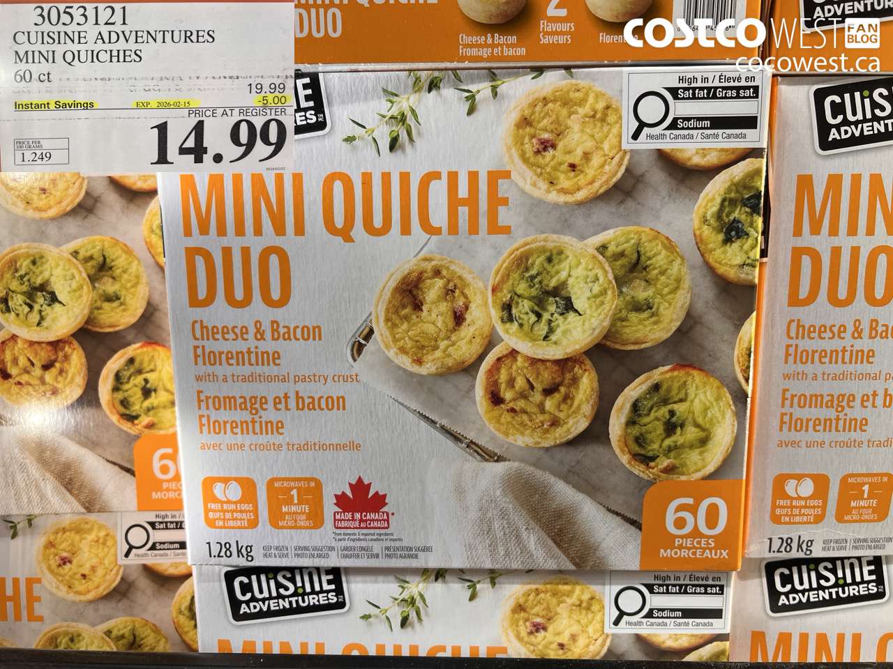 3053121 CUISINE ADVENTURES MINI QUICHES ($5.00 INSTANT SAVINGS EXPIRES ON 2026-02-15) $14.99