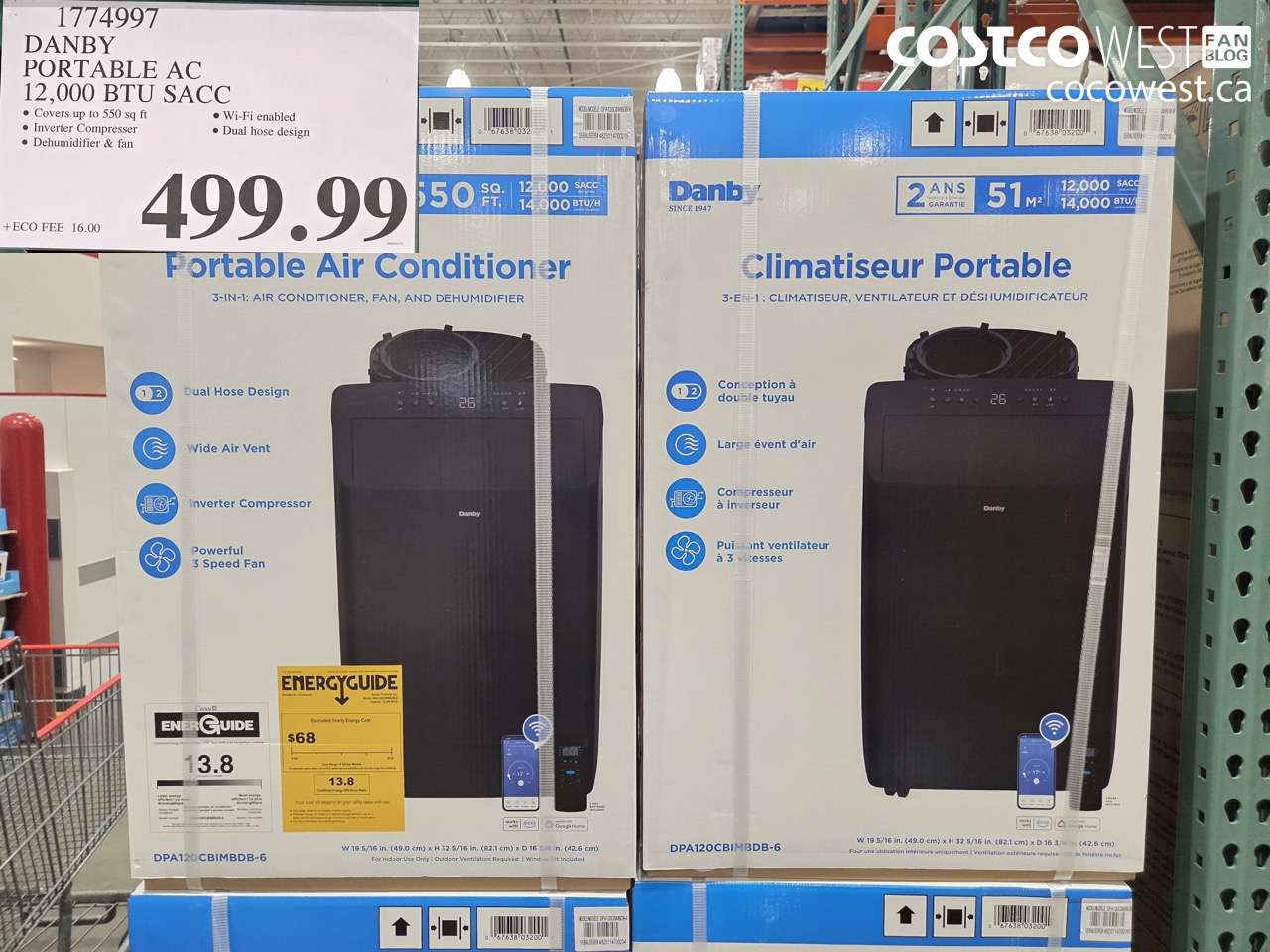 1774997 DANBY PORTABLE AC 12,000 BTU SACC $499.99