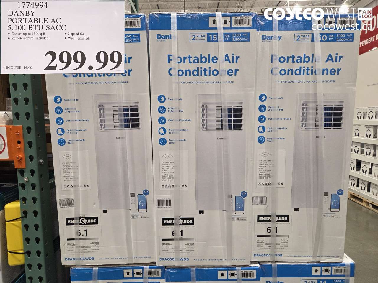 1774994 DANBY PORTABLE AC 5,100 BTU SACC $299.99