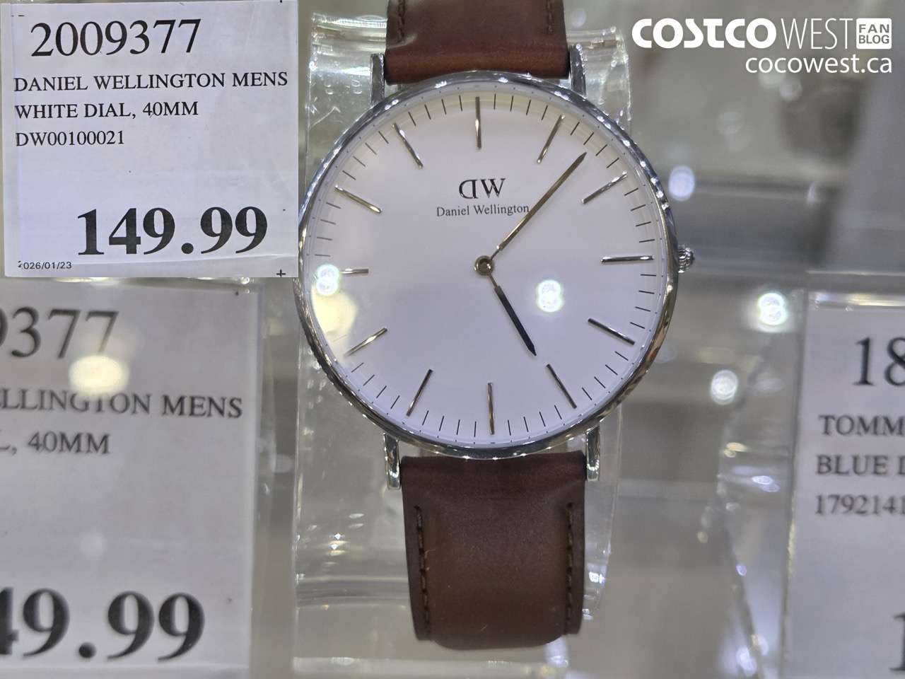 2009377 DANIEL WELLINGTON MENS WHITE DIAL, 40MM DW00100021 $149.99