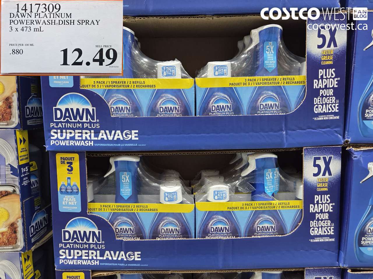 1417309 DAWN PLATINUM POWERWASH DISH SPRAY 3 x 473 mL $12.49