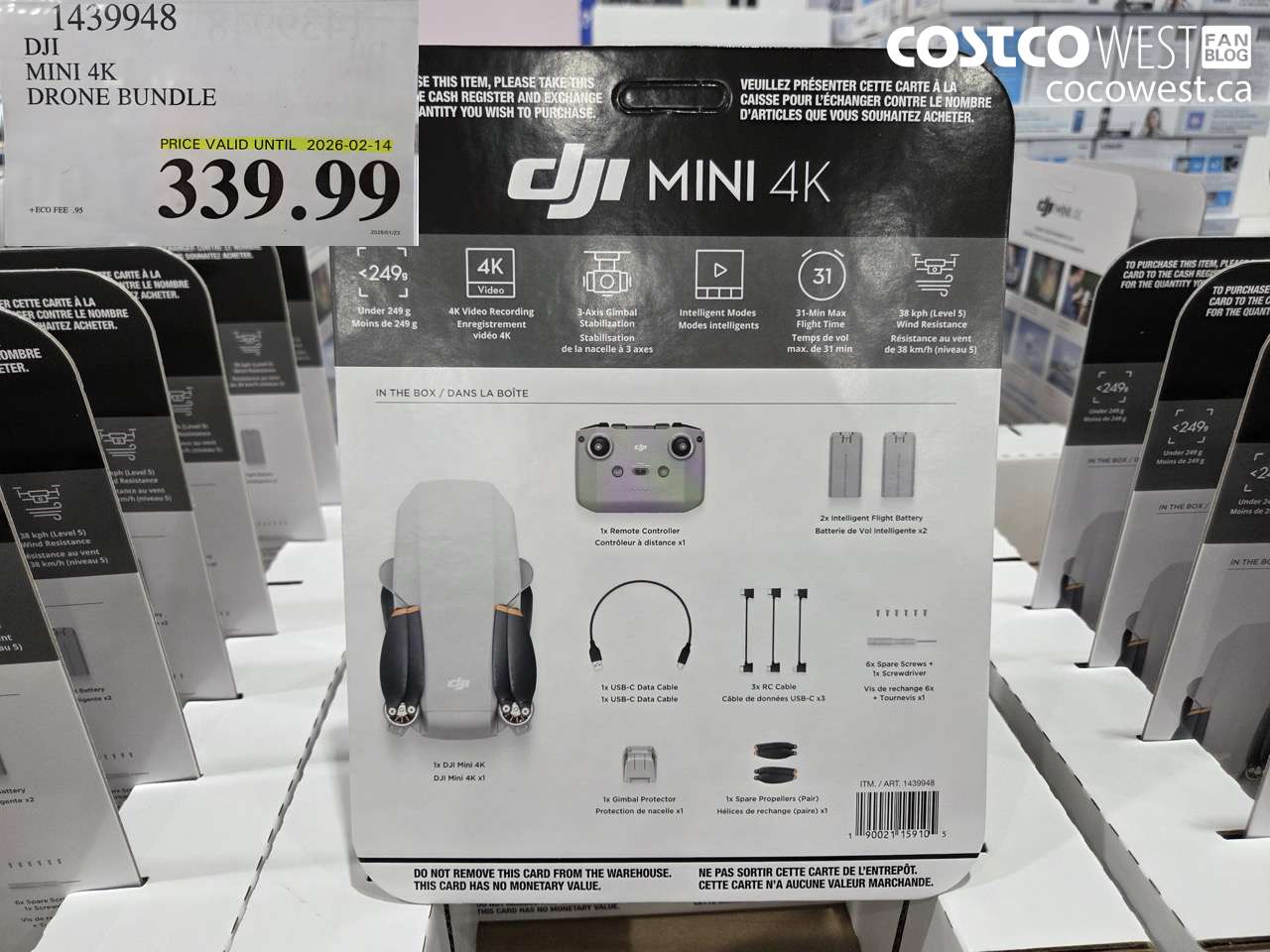 1439948 DJI MINI 4K DRONE BUNDLE (EXPIRES ON 2026-02-14) $339.99