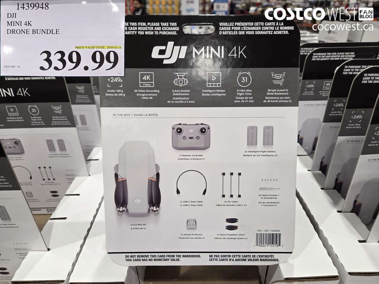 1439948 DJI MINI 4K DRONE BUNDLE (EXPIRES ON 2026-02-14) $339.99