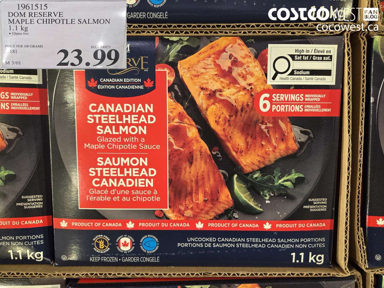 19615115 DOM RESERVE MAPLE CHIPOTLE SALMON 1.1 kg $23.99