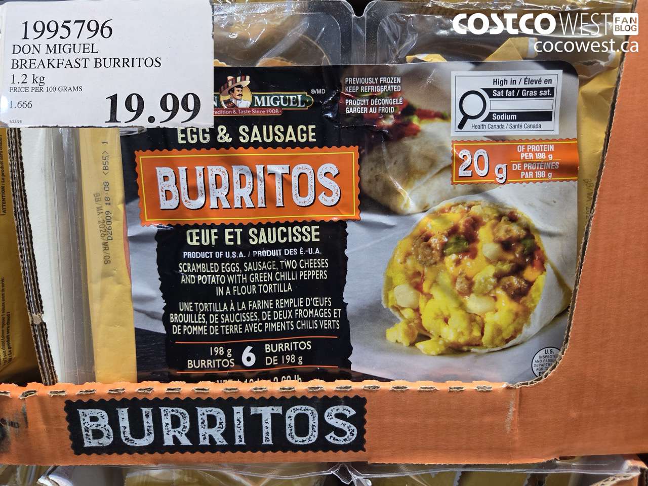 1995796 DON MIGUEL BREAKFAST BURRITOS 1.2 kg $19.99