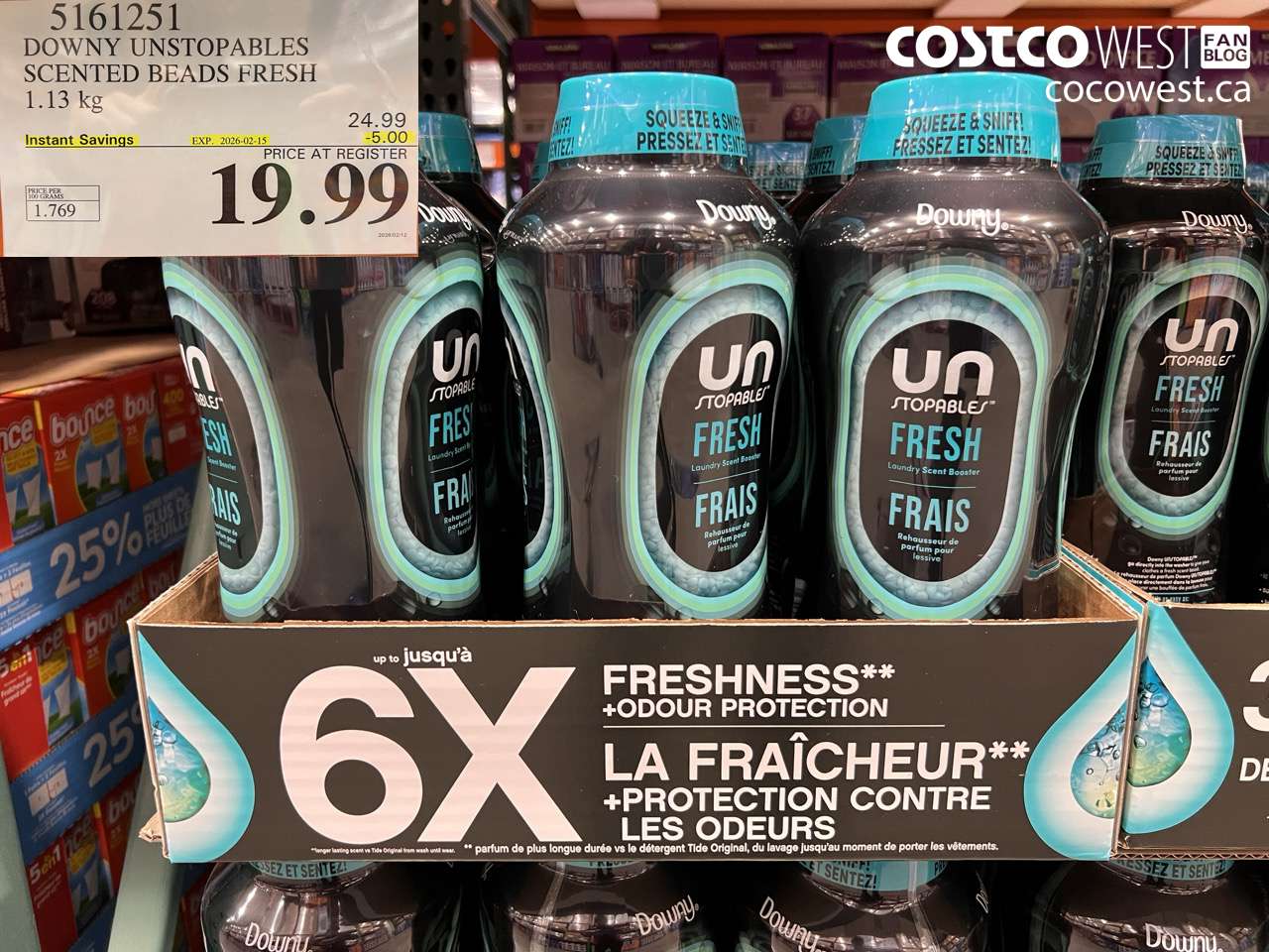 5161251 DOWNY UNSTOPABLES SCENTED BEADS FRESH 1.13 kg ($5.00 INSTANT SAVINGS EXPIRES ON 2026-02-15) $19.99