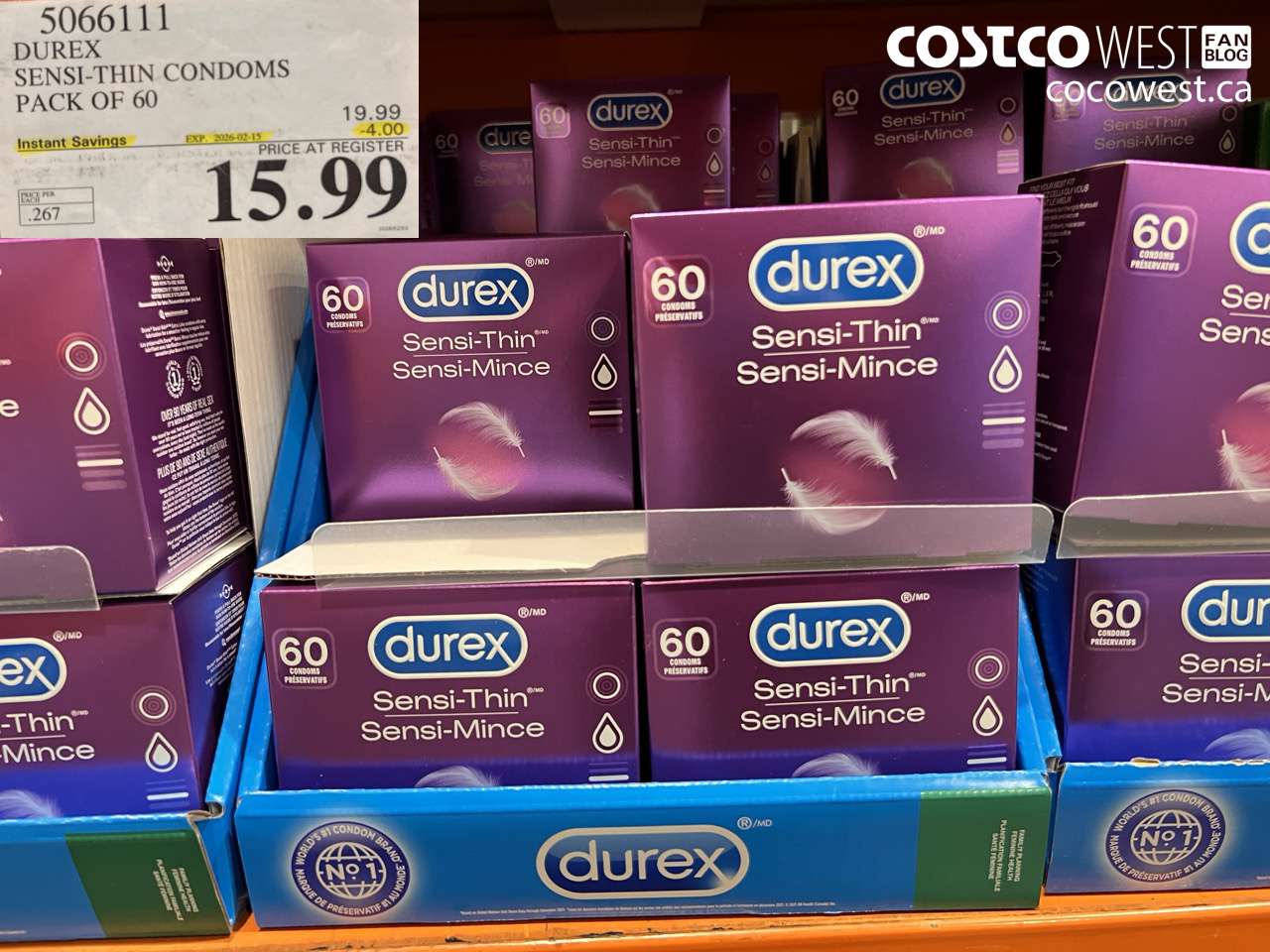 5066111 DUREX SENSI-THIN CONDOMS PACK OF 60 ($4.00 INSTANT SAVINGS EXPIRES ON 2026-02-15) $15.99