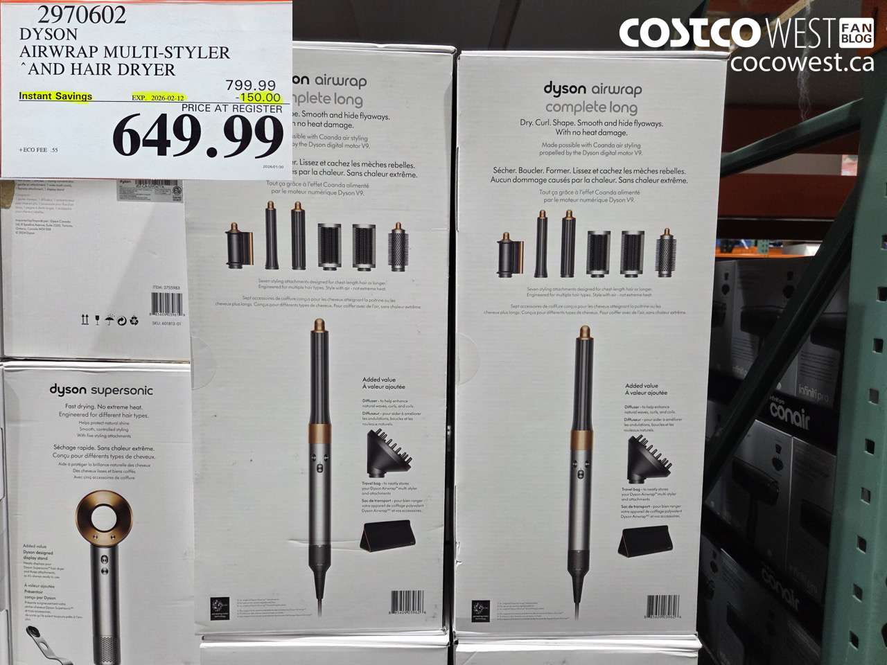 2970602 DYSON AIRWRAP MULTI-STYLER AIR AND HAIR DRYER ($150.00 INSTANT SAVINGS EXPIRES ON 2026-02-12) $649.99