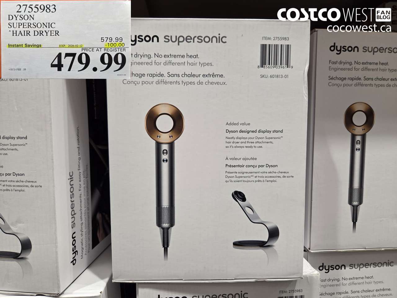 2755983 DYSON SUPERSONIC HAIR DRYER ($100.00 INSTANT SAVINGS EXPIRES ON 2026-02-12) $479.99