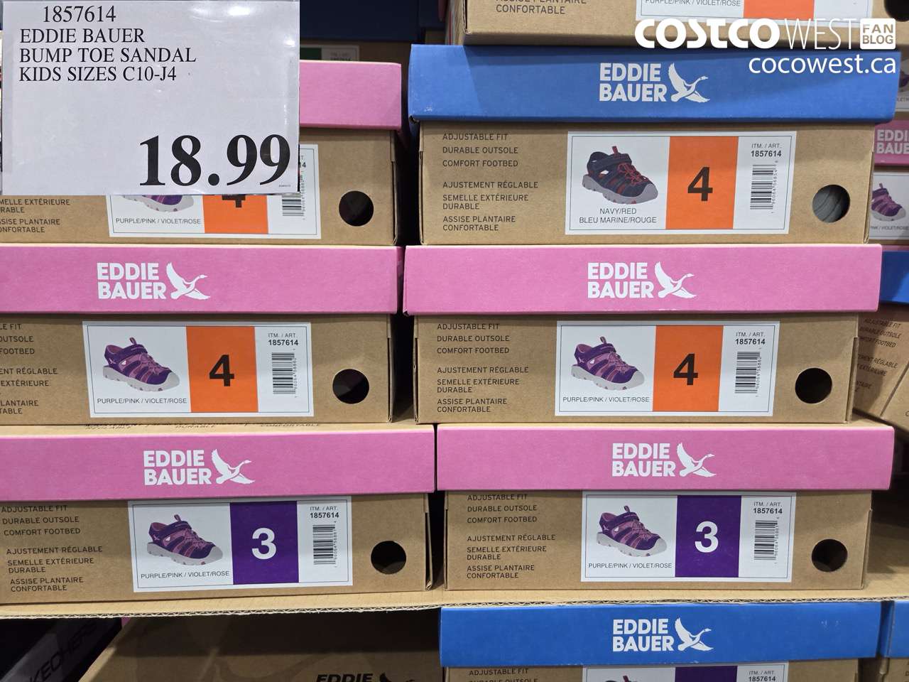 1857614 EDDIE BAUER BUMP TOE SANDAL KIDS SIZES C10-J4 $18.99