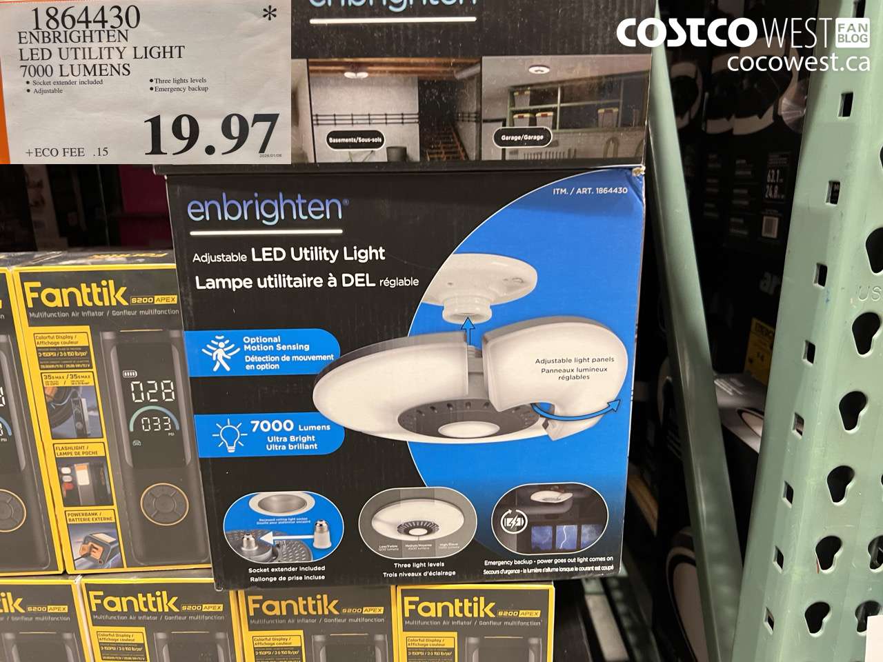 1864430 ENBRIGHTEN LED UTILITY LIGHT 7000 LUMENS $19.97