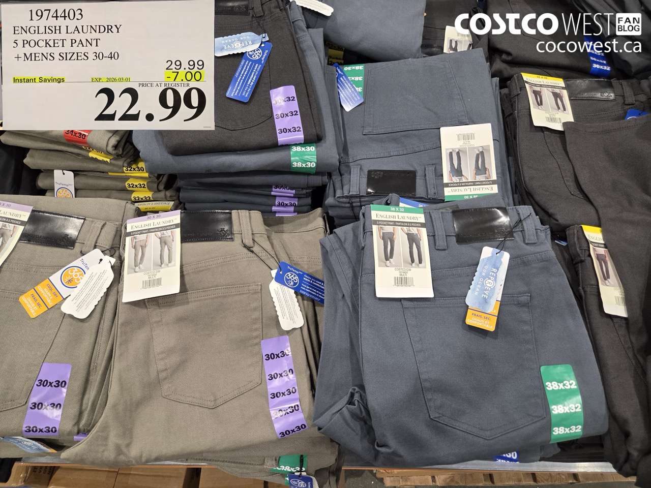 1974403 ENGLISH LAUNDRY 5 POCKET PANT + MENS SIZES 30-40 ($7.00 INSTANT SAVINGS EXPIRES ON 2026-03-01) $22.99